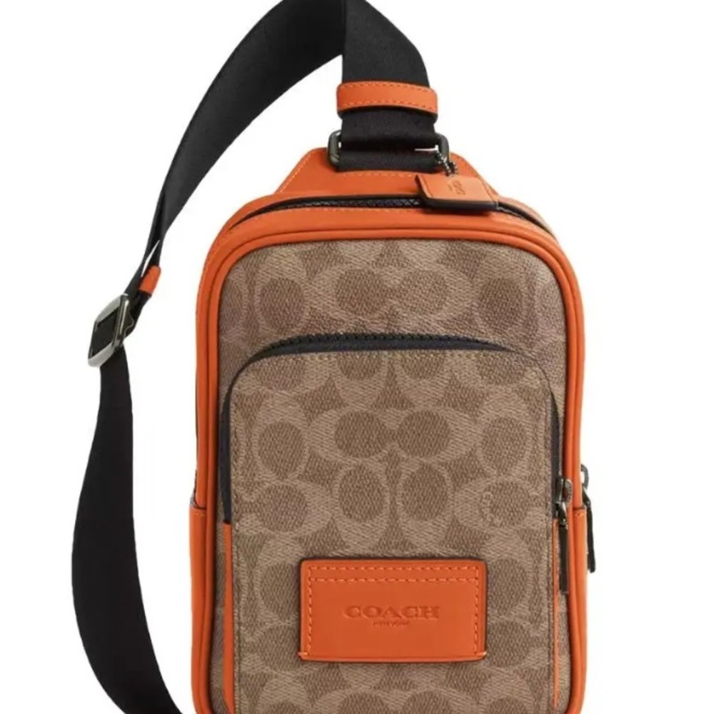 LIKE NEW Coach Brown and Orange Crossbody Bag